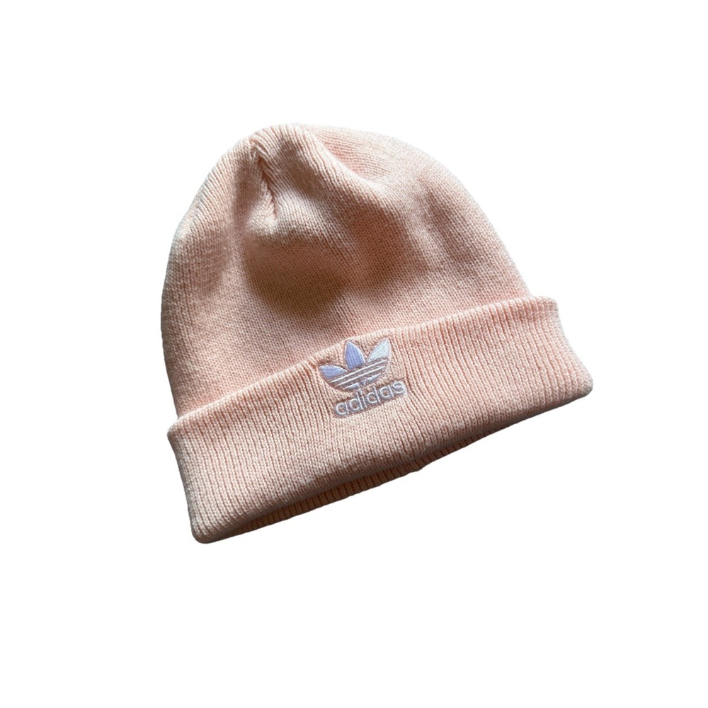 Adidas Originals Women's Trefoil Beanie Cuff Logo Pale Pink Street Wear One Size